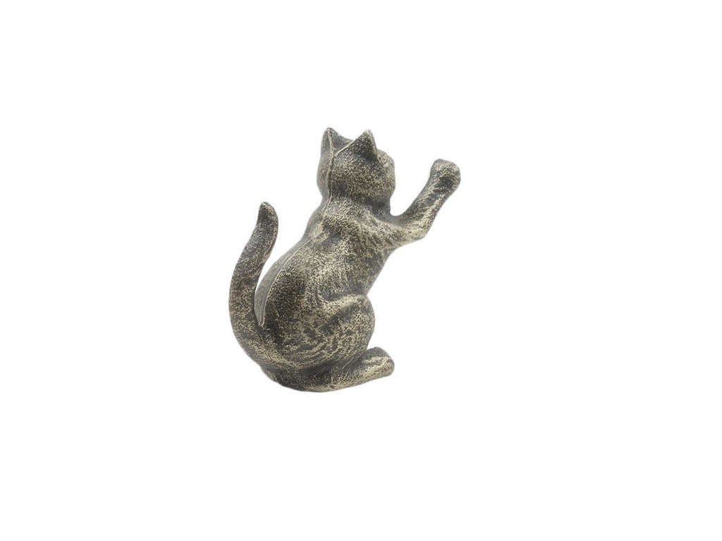 Rustic Gold Cast Iron Cat Door Stopper 5"
