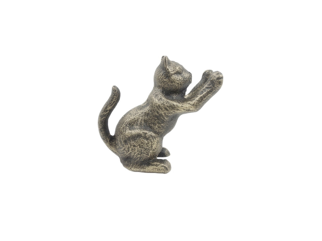Rustic Gold Cast Iron Cat Door Stopper 5"