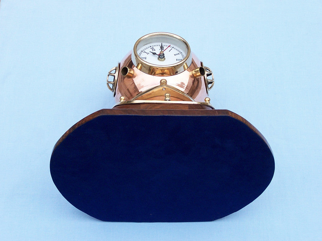 Copper Decorative Divers Helmet Clock 12"