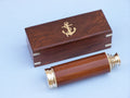 Deluxe Class Solid Brass - Wood Captain's Spyglass Telescope 15" w/ Rosewood Box