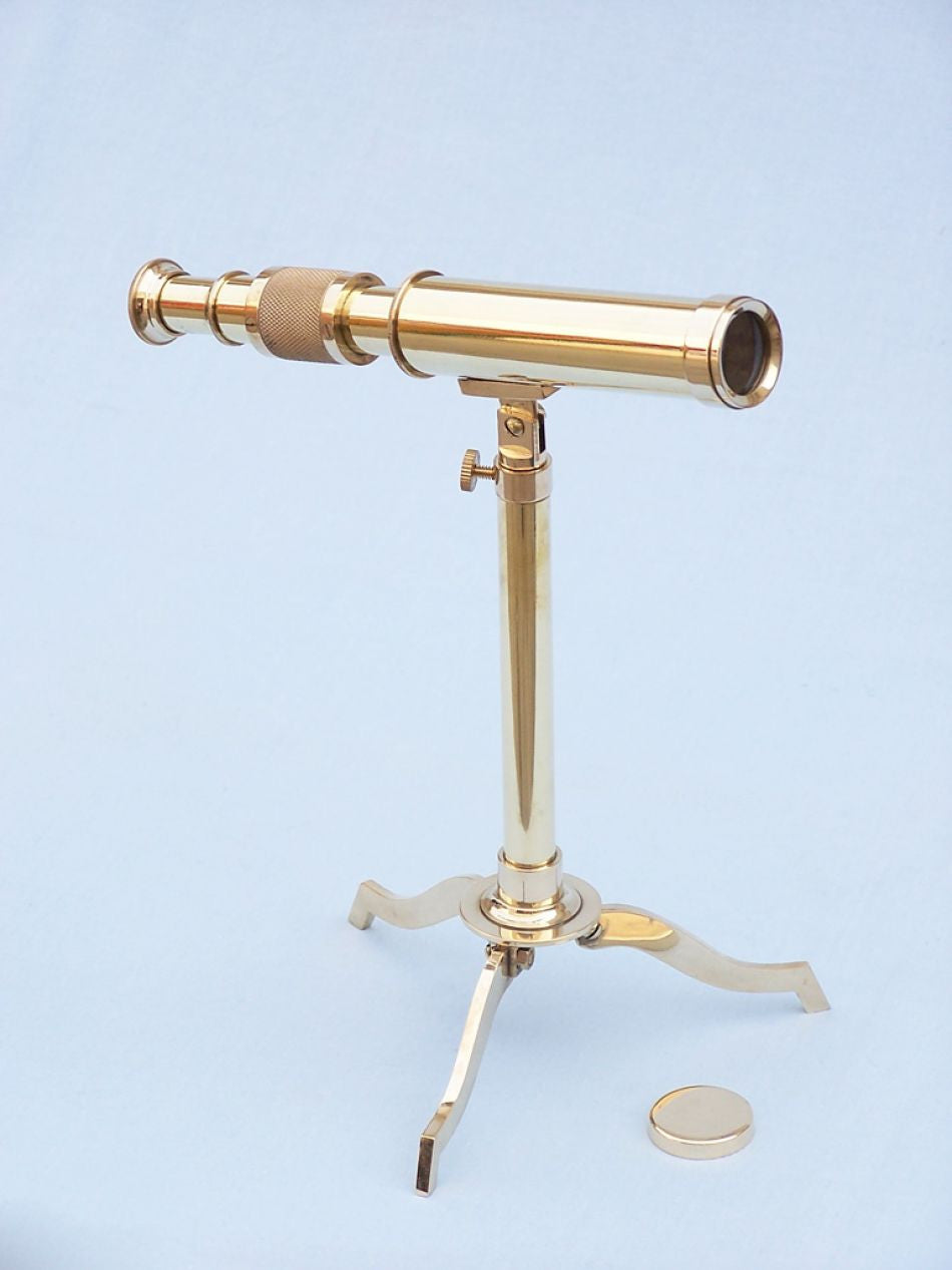 Solid Brass Telescope on Stand 17"