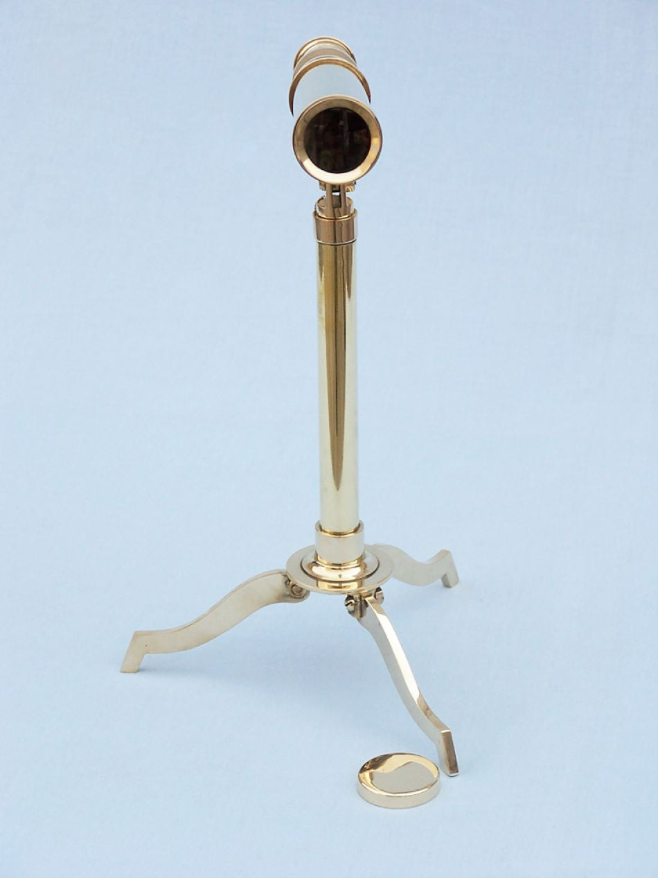 Solid Brass Telescope on Stand 17"