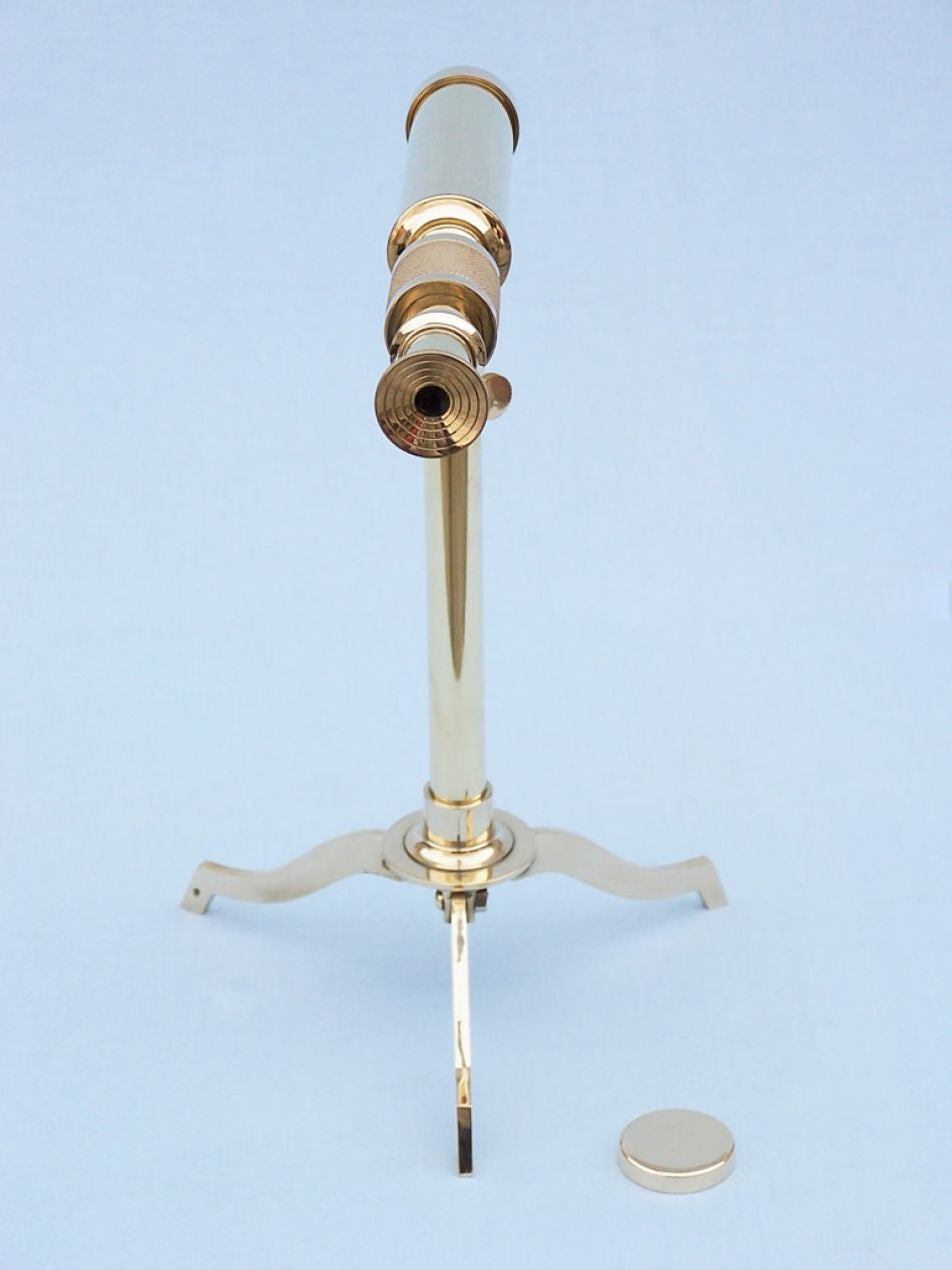 Solid Brass Telescope on Stand 17"
