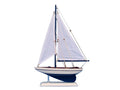 Wooden Blue Pacific Sailer Model Sailboat Decoration 17"