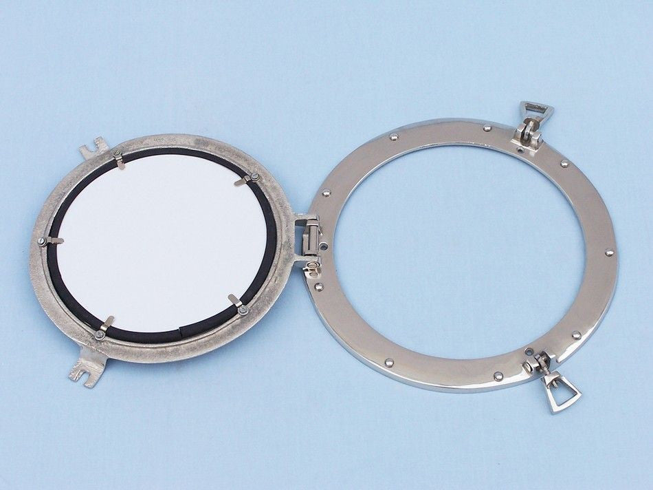 Chrome Decorative Ship Porthole Mirror 12"