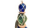 Tidal Drift Trio Glass Ball Fishing Floats with Brown Netting Decoration 11""
