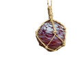 Red Harbor Handblown Glass Ball Fishing Float with Brown Netting Decoration 4""