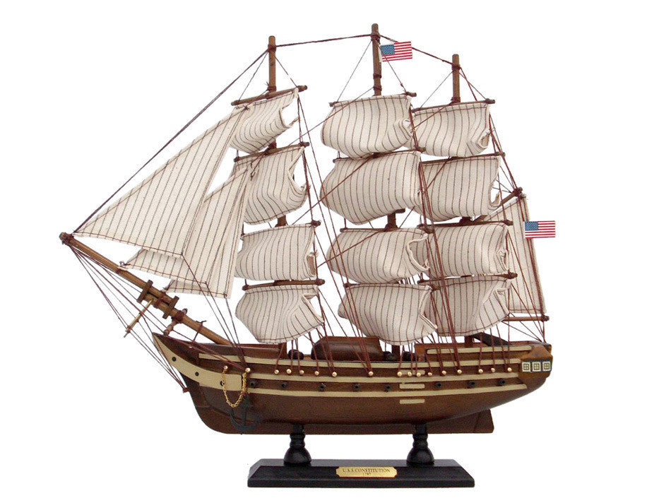 Wooden USS Constitution Tall Model Ship 15"
