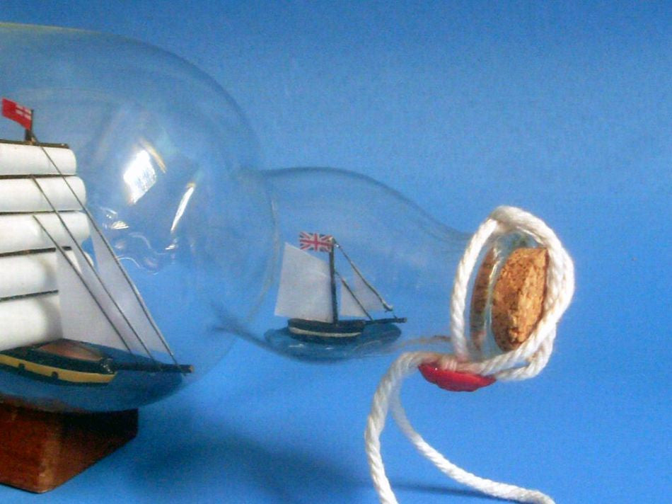 Master And Commander HMS Surprise Model Ship in a Glass Bottle 11"