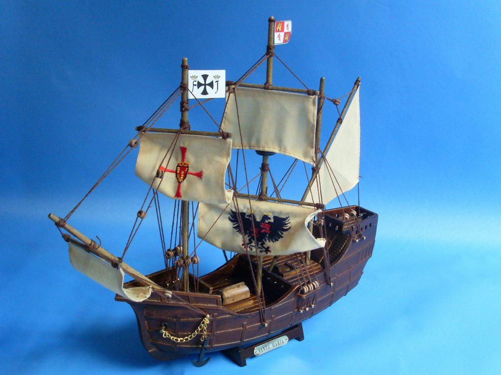 Wooden Santa Maria Limited Tall Model Ship 14"