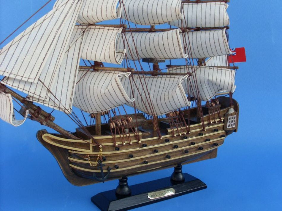 Wooden HMS Victory Tall Model Ship 14"