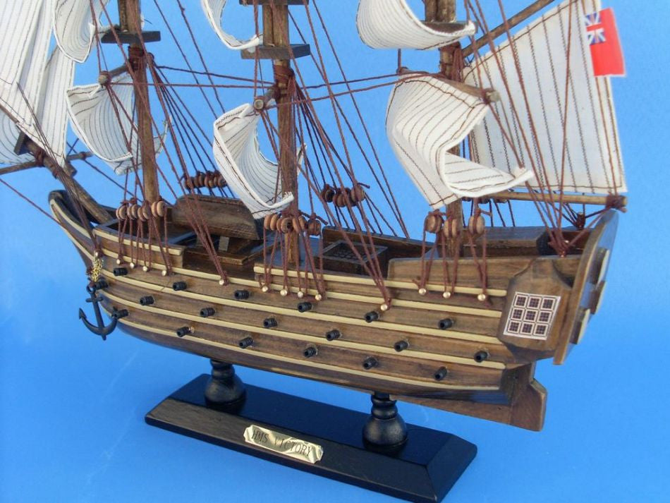 Wooden HMS Victory Tall Model Ship 14"