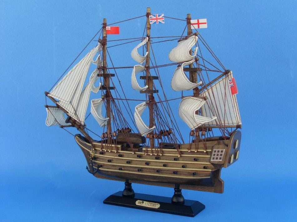 Wooden HMS Victory Tall Model Ship 14"
