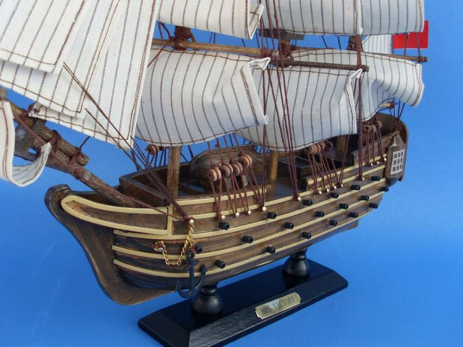 Wooden HMS Victory Tall Model Ship 14"