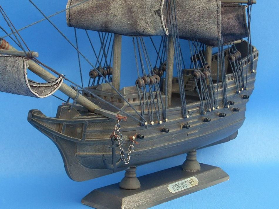 Wooden Flying Dutchman Model Pirate Ship 14"
