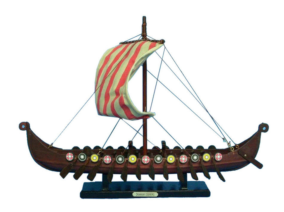 Wooden Viking Drakkar Model Boat 14"