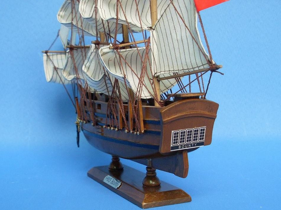 Wooden HMS Bounty Tall Model Ship 15"