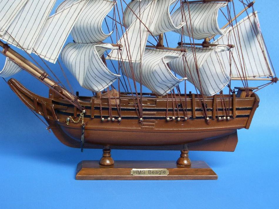 Wooden Charles Darwin's HMS Beagle Model Ship 14"