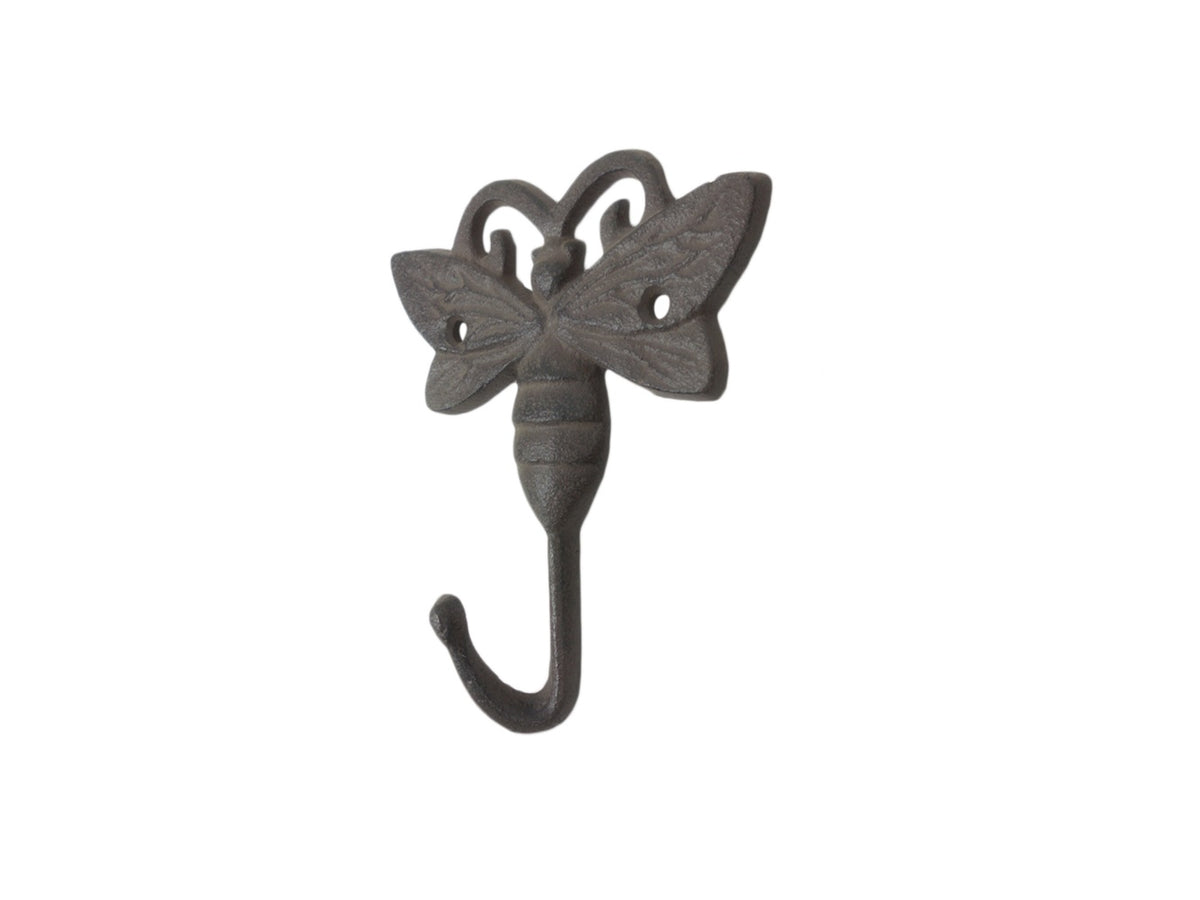 Cast Iron Bee Decorative Metal Wall Hook 5"