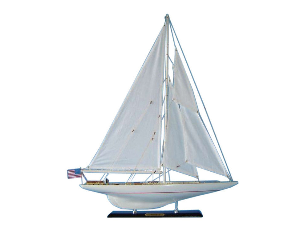 Wooden Intrepid Limited Model Sailboat Decoration 27"