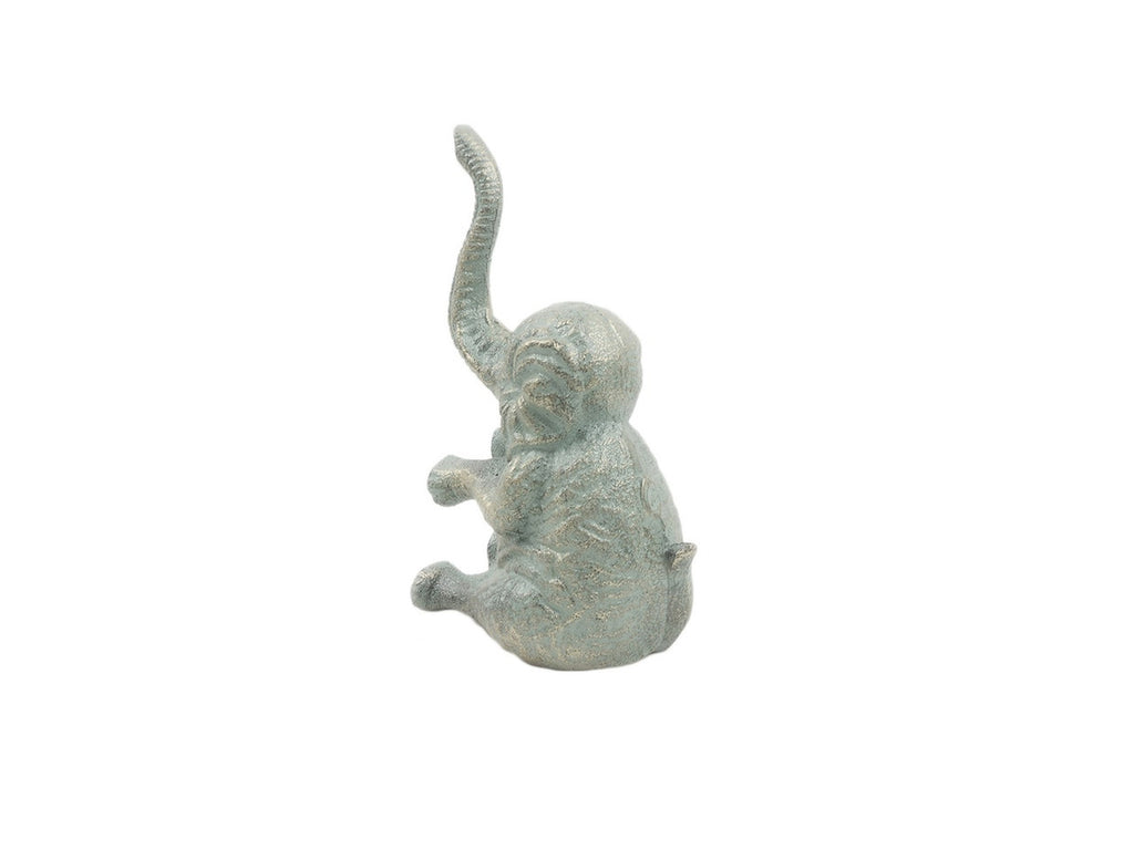 Antique Bronze Cast Iron Elephant Metal Door Stop 8"
