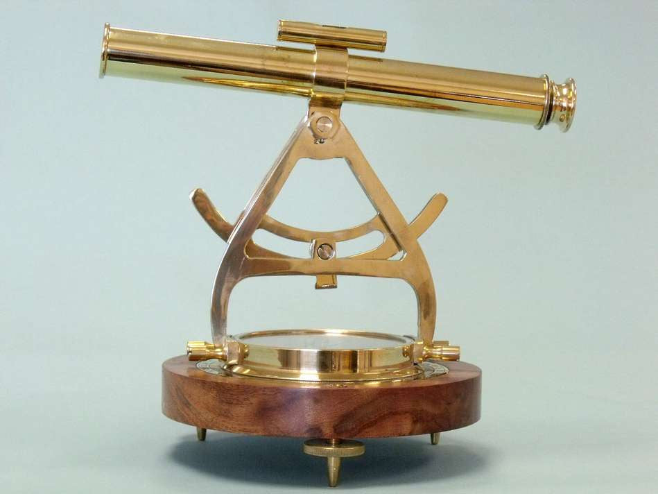 Solid Brass Alidade Compass 14"