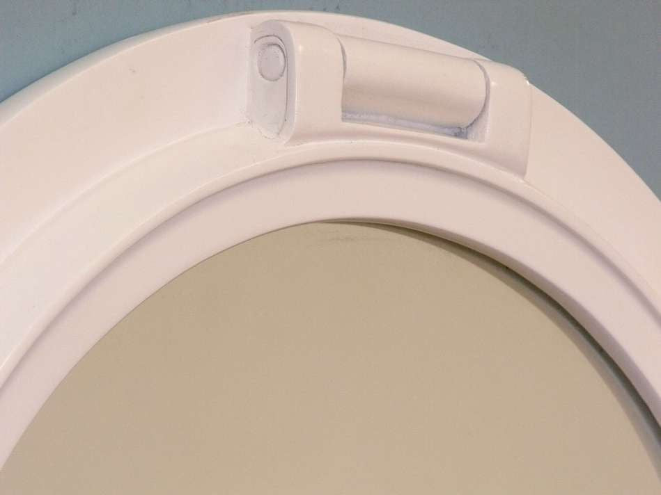 Gloss White Decorative Ship Porthole Mirror 24"