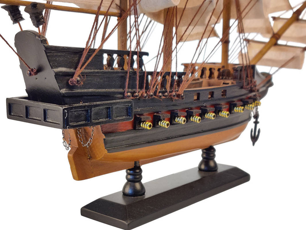 Wooden Captain Kidd's Adventure Galley White Sails Limited Model Pirate Ship 15"