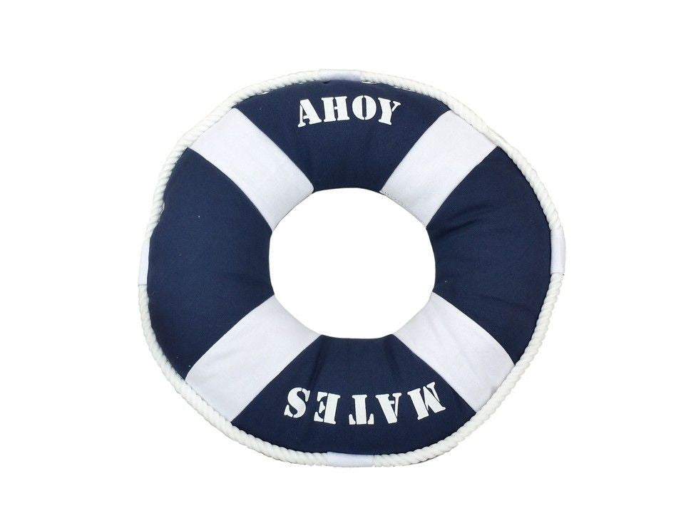 Blue Ahoy Mates Pillow 14"