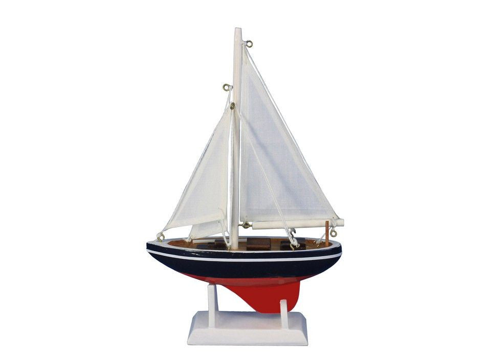 Wooden Endeavour Model Sailboat Decoration 9"