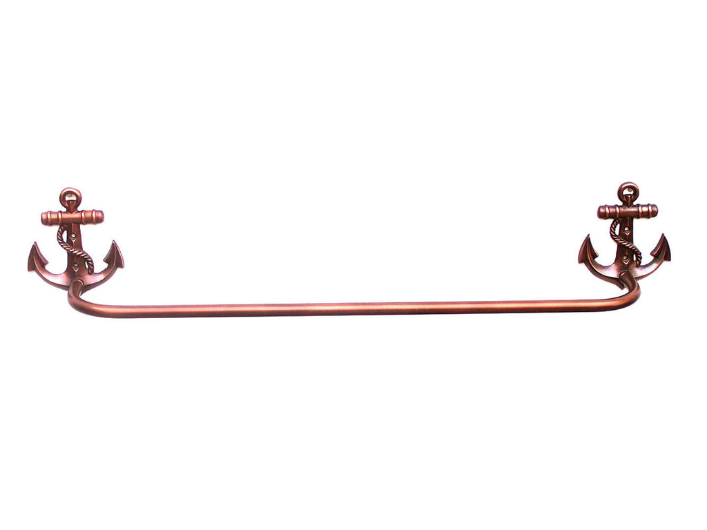 Antique Copper Anchor Bath Towel Holder 28"