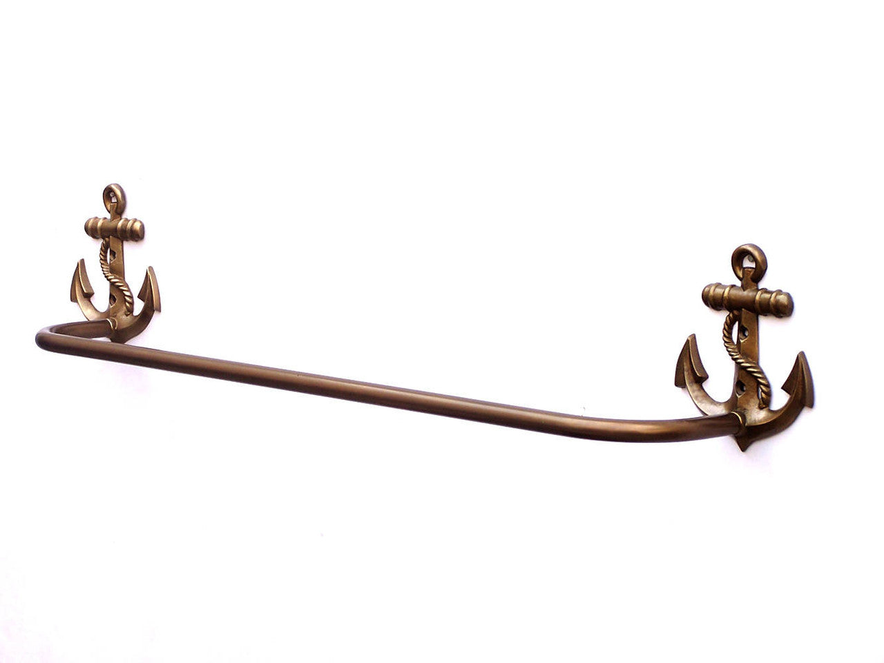 Antique Brass Anchor Bath Towel Holder 28"