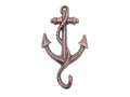 Rustic Copper Cast Iron Anchor Hook 5"