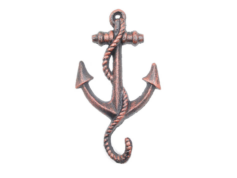 Rustic Copper Cast Iron Anchor Hook 5"