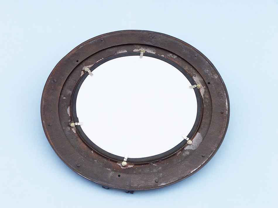 Antique Copper Decorative Ship Porthole Mirror 17"