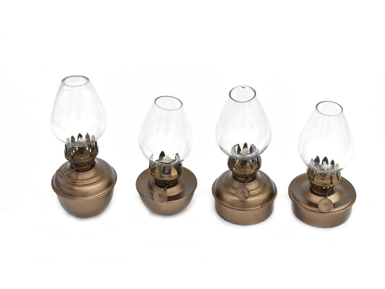 Antique Brass Table Oil Lamp 5" - Set of 4