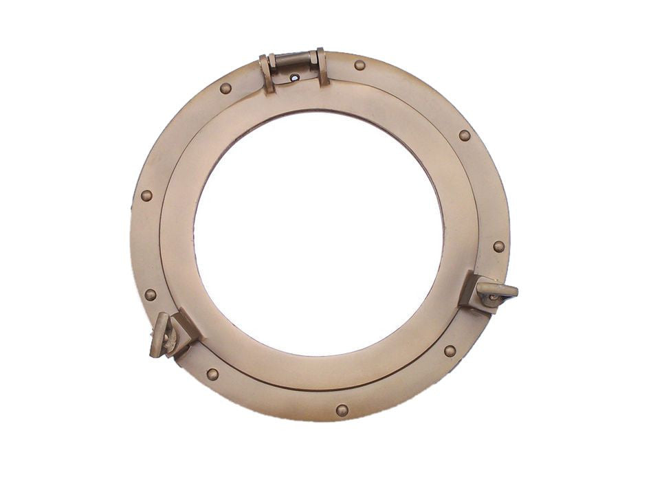 Antique Brass Decorative Ship Porthole Mirror 12"