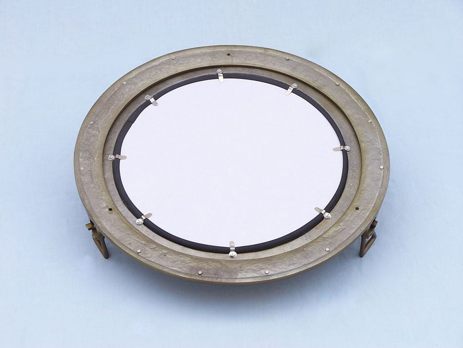 Antique Brass Decorative Ship Porthole Mirror 20"