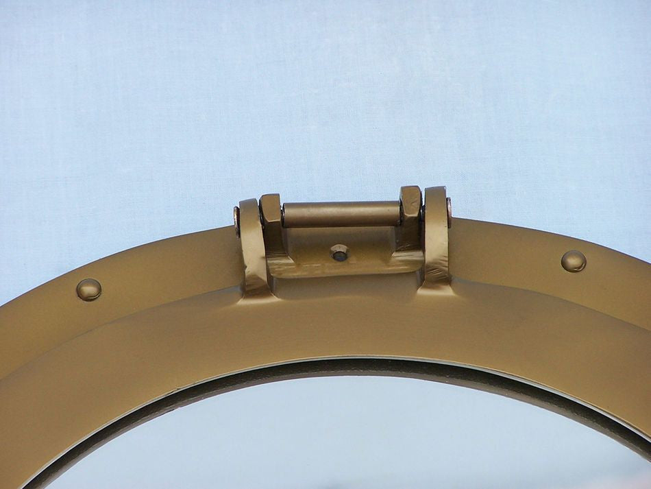 Antique Brass Decorative Ship Porthole Mirror 20"