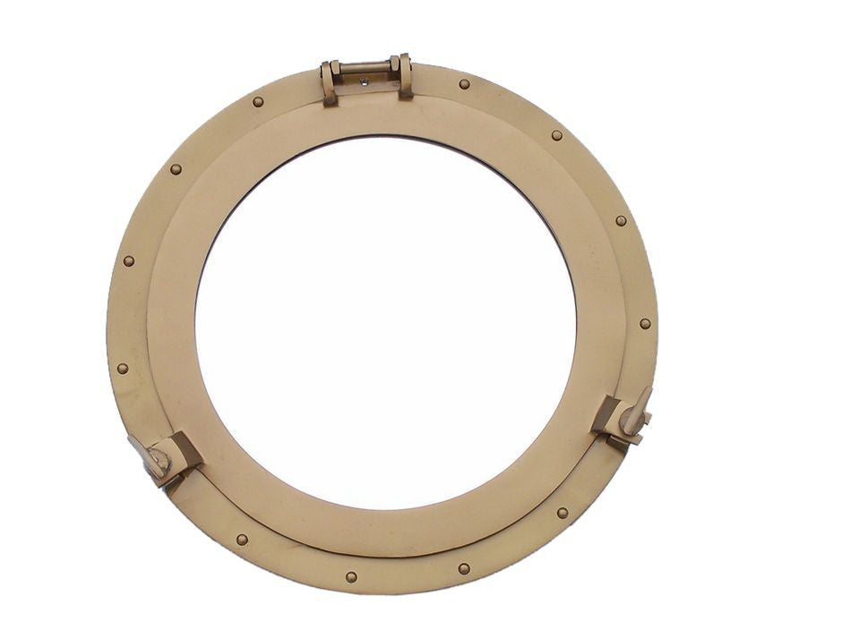 Antique Brass Decorative Ship Porthole Mirror 20"