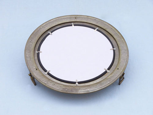 Antique Brass Decorative Ship Porthole Mirror 24"
