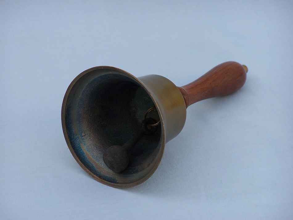 Antique Brass Hand Bell 9"