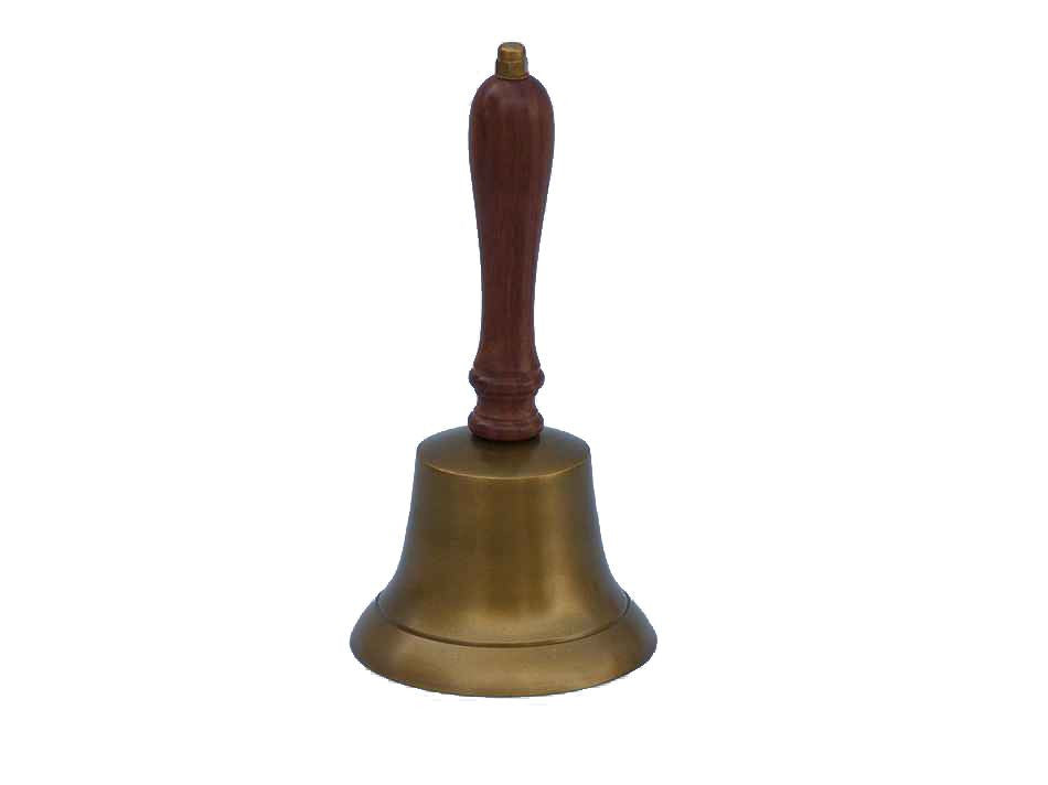 Antique Brass Hand Bell 9"