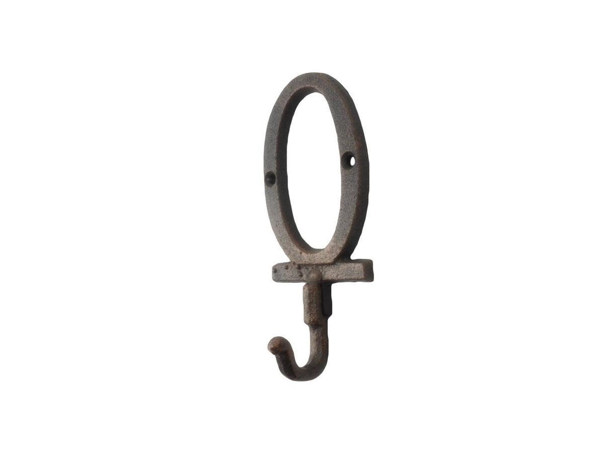 Rustic Copper Cast Iron Letter O Alphabet Wall Hook 6"