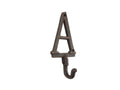 Rustic Copper Cast Iron Letter A Alphabet Wall Hook 6"
