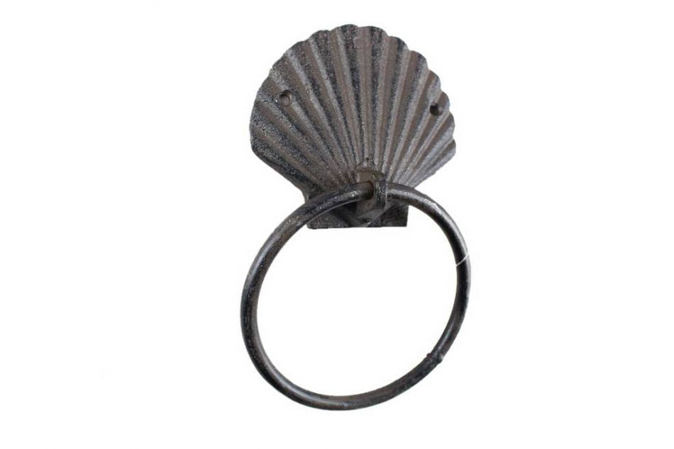 Cast Iron Seashell Towel Holder 8.5"