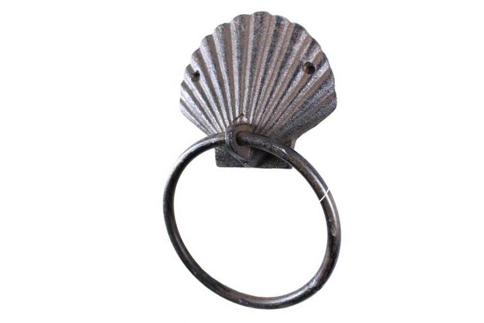 Cast Iron Seashell Towel Holder 8.5"