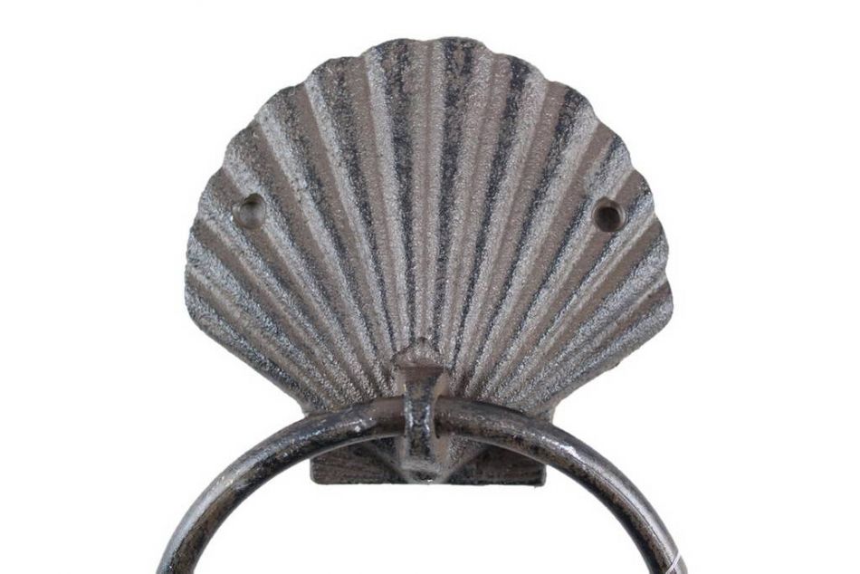 Cast Iron Seashell Towel Holder 8.5"
