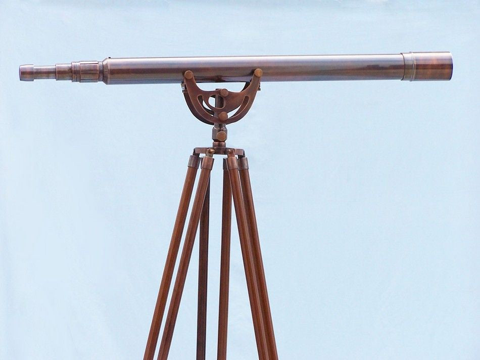 Floor Standing Antique Copper Anchormaster Telescope 65"