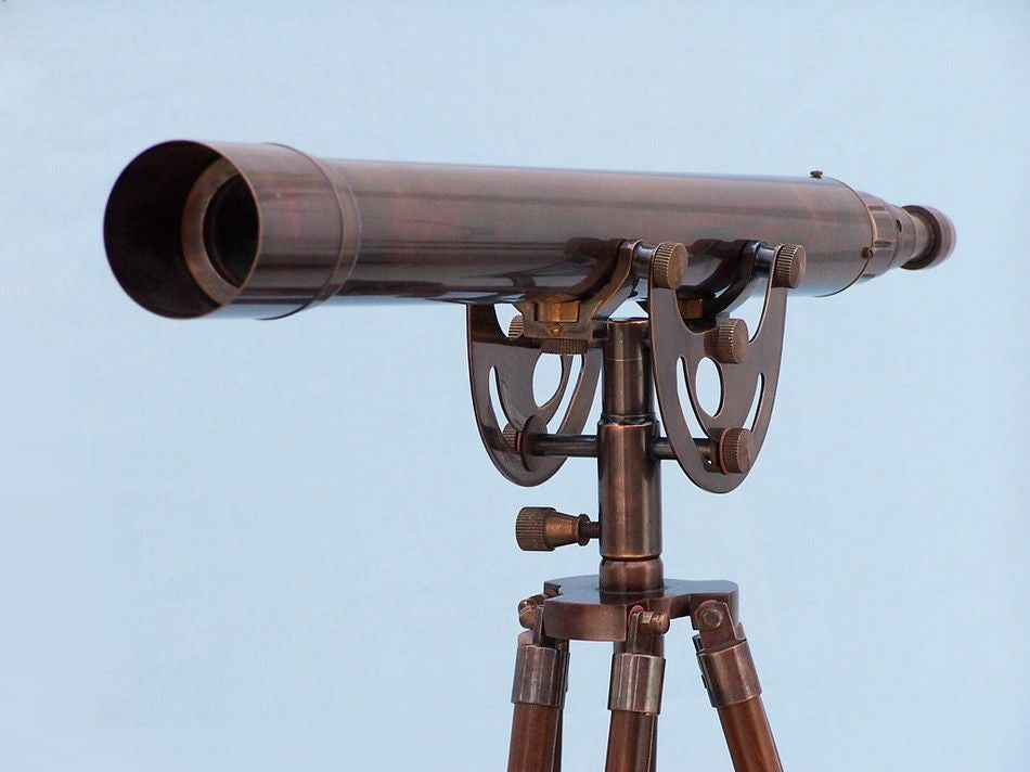Floor Standing Antique Copper Anchormaster Telescope 65"